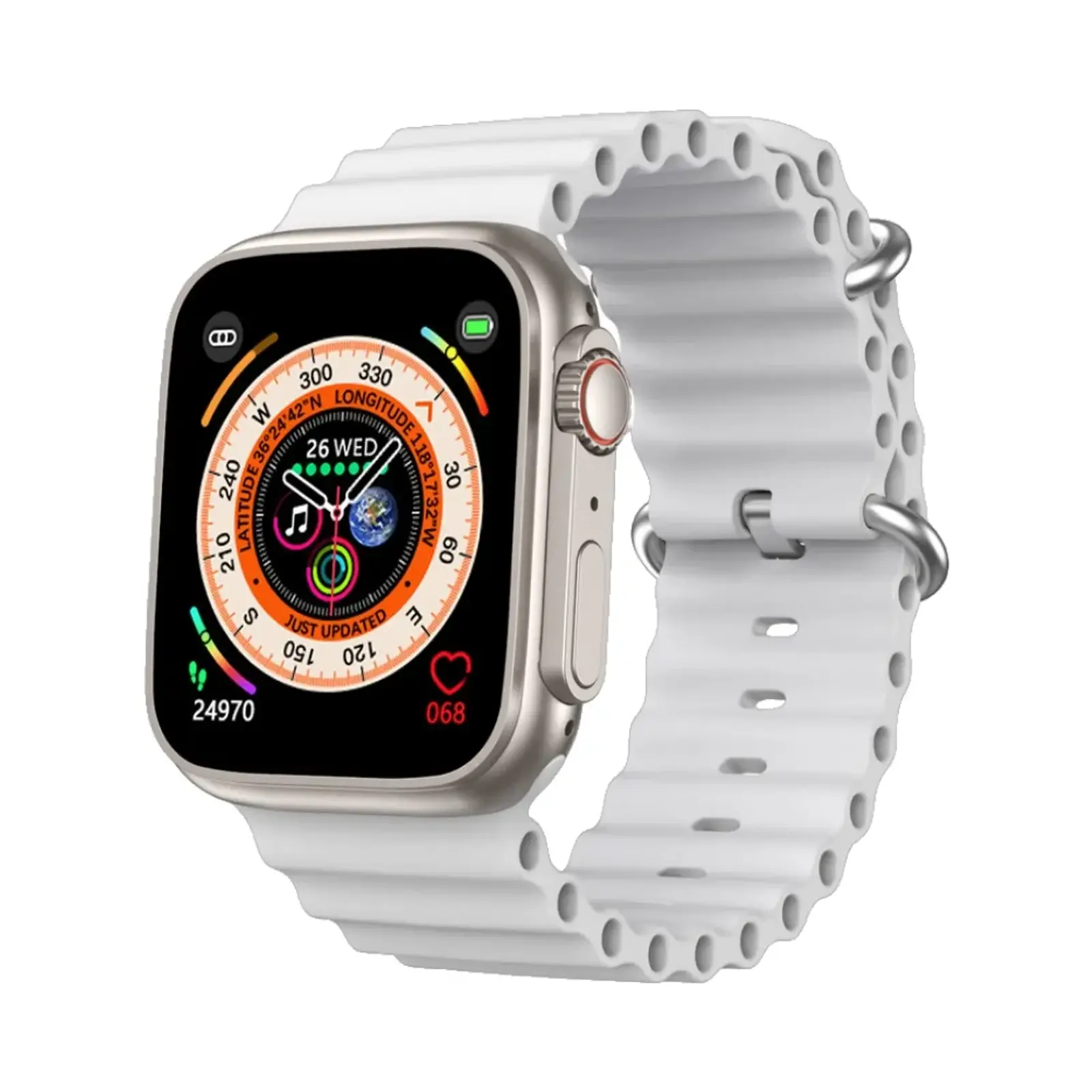 ساعت هوشمند مودیو MC77 Ultra Aluminum Case with Silicone Band - سفید