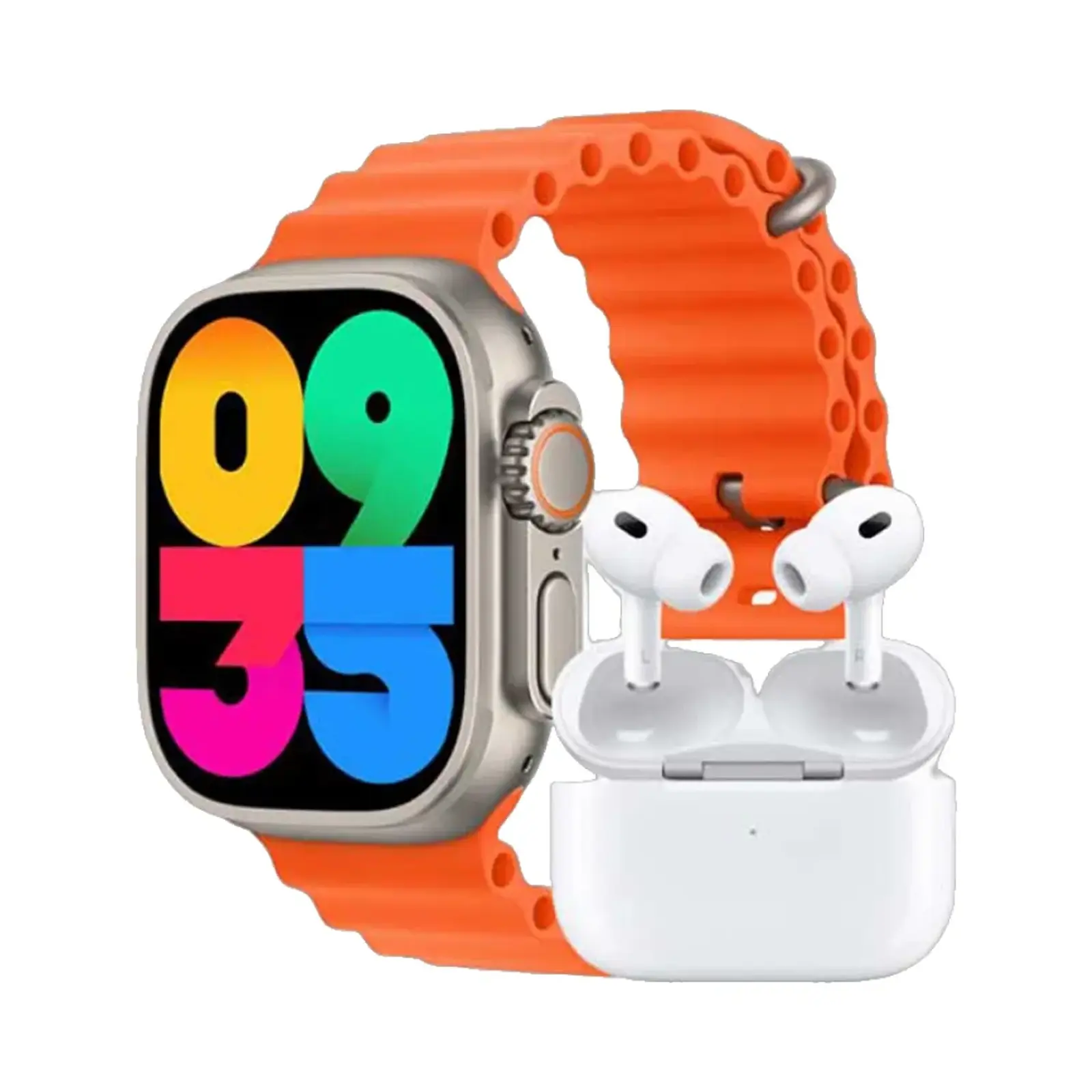 ساعت هوشمند ورنا 49mm W49 Ultra with airpod pro Aluminum Case with Silicone Band