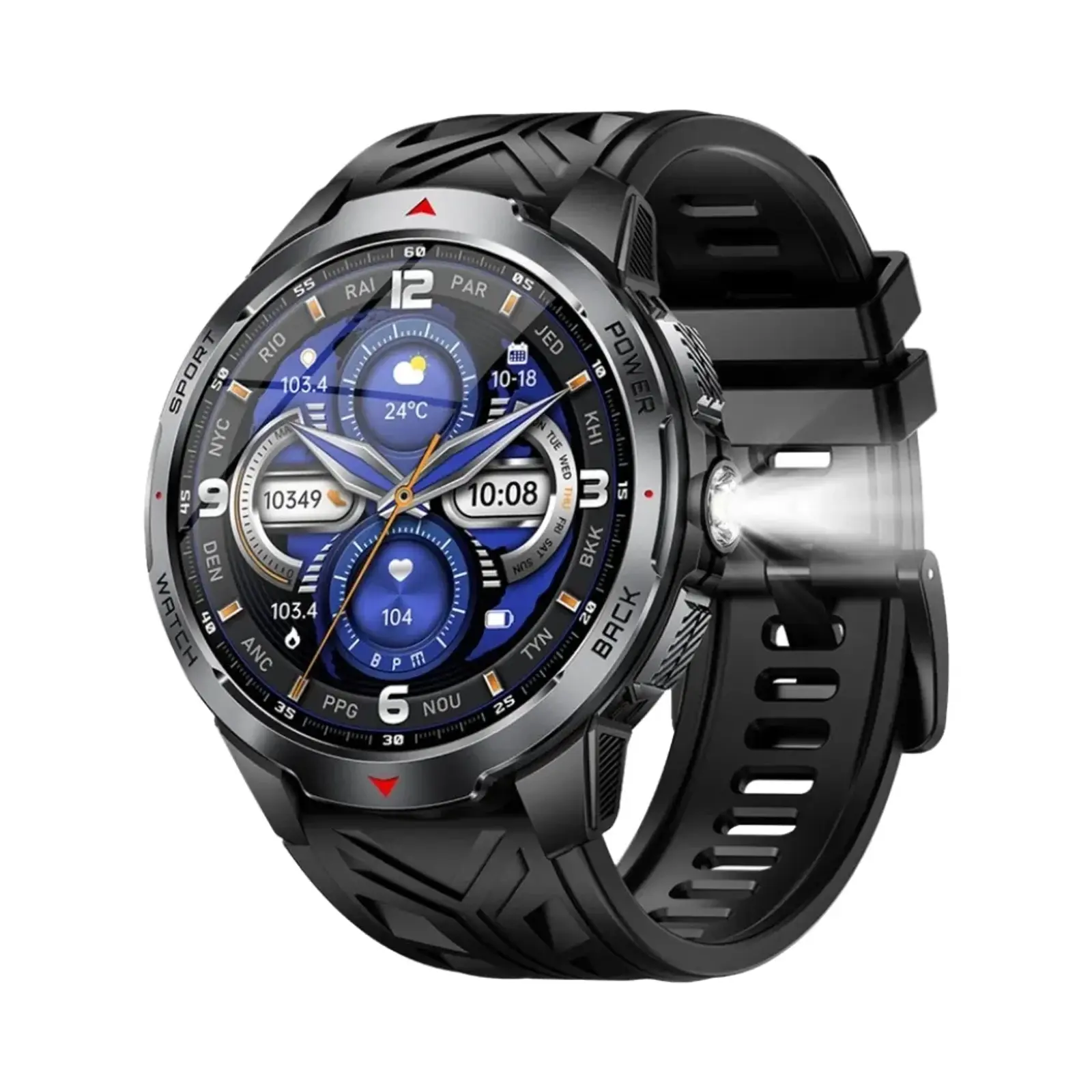 ساعت هوشمند دیبت ویر 52mm KT88 ABS Plastic Case with Silicone Band - مشکی