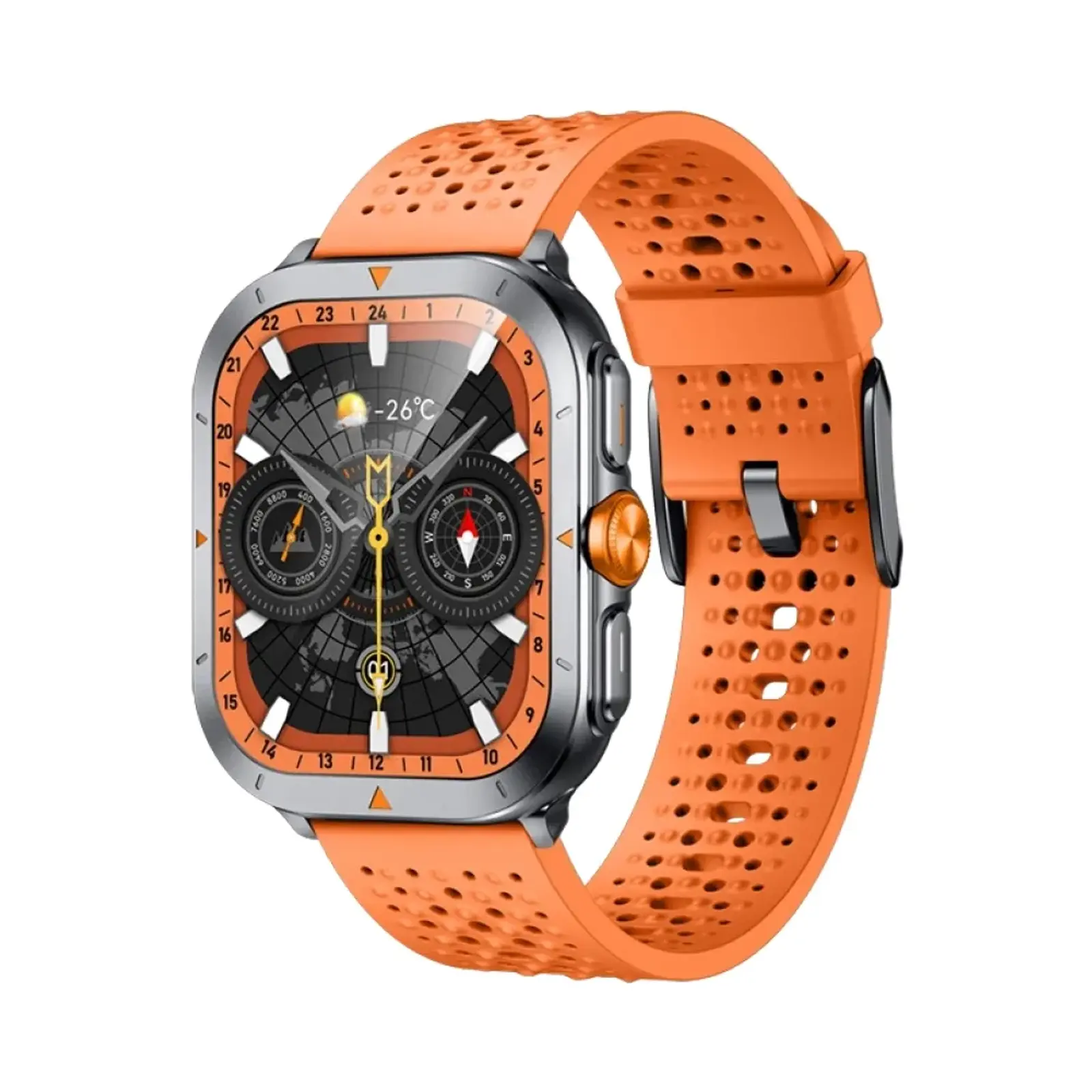 ساعت هوشمند گلوریمی 44mm SHF PROFILE GX TRACE Metal Case with Silicone Band - نارنجی