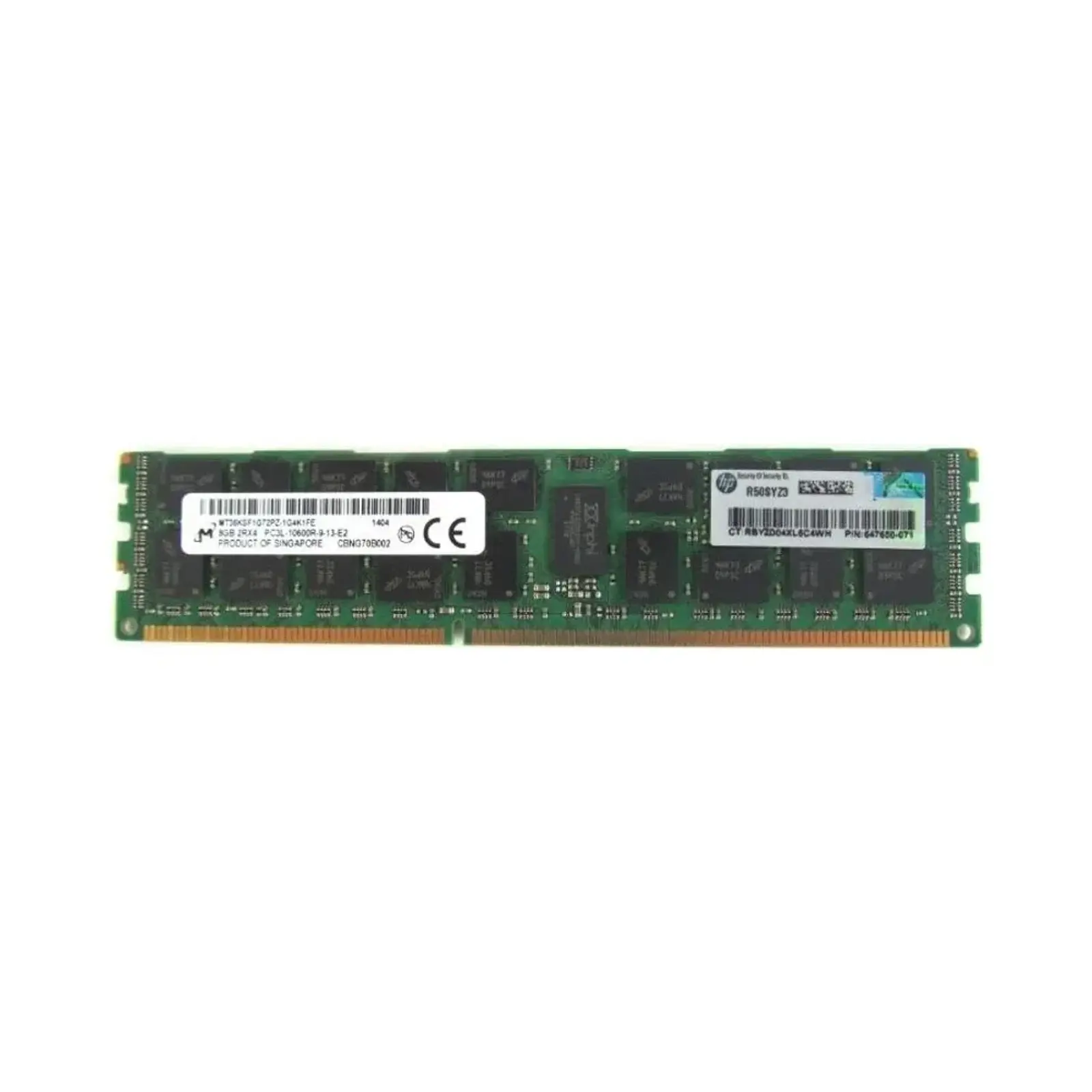 رم سرور اچ پی HPE DIMM DDR3 8GB 10600MHz Dual Rank x4 Registered - 647897-B21