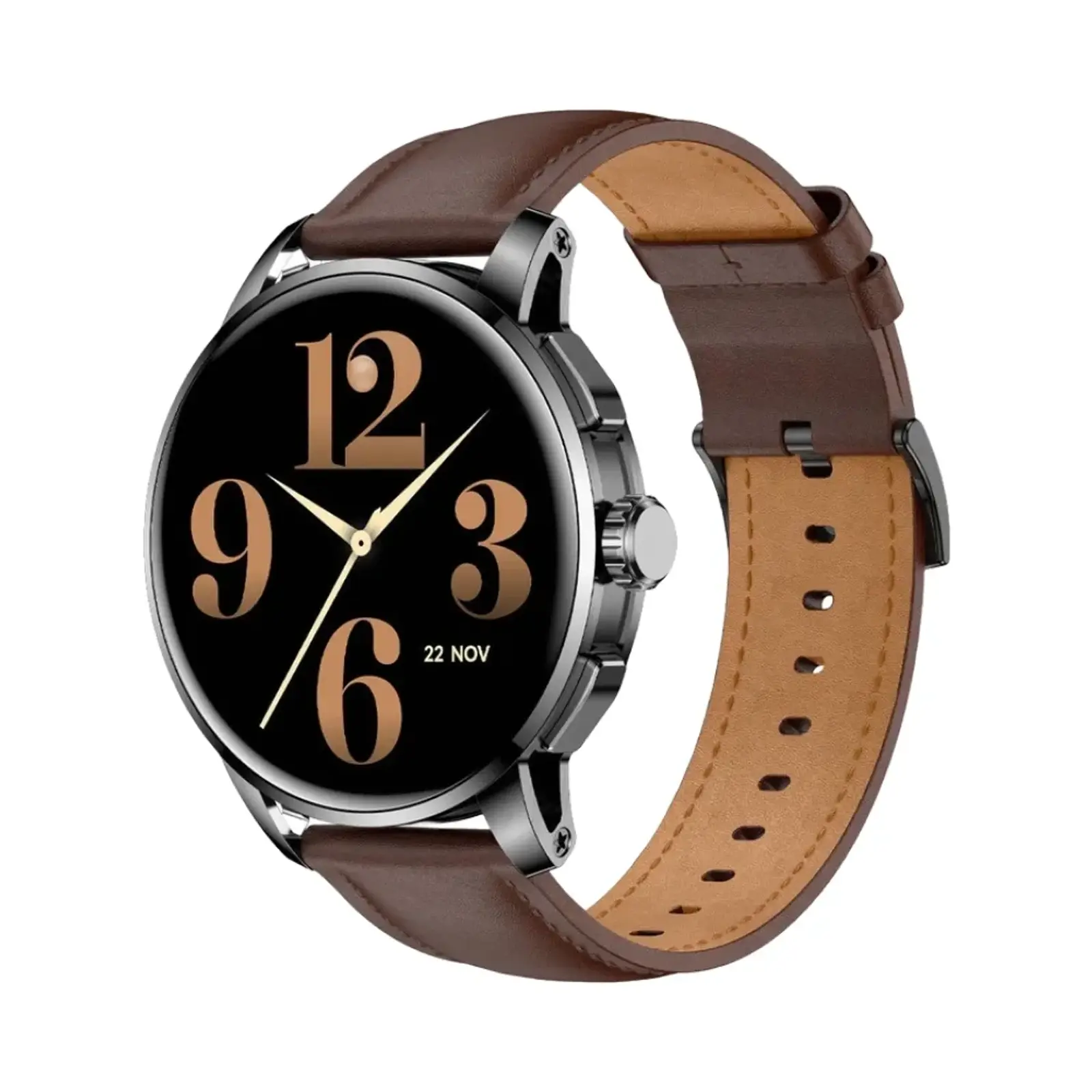 ساعت هوشمند گلوریمی 46mm Artist Metal Case with Leather Band - قهوه ای