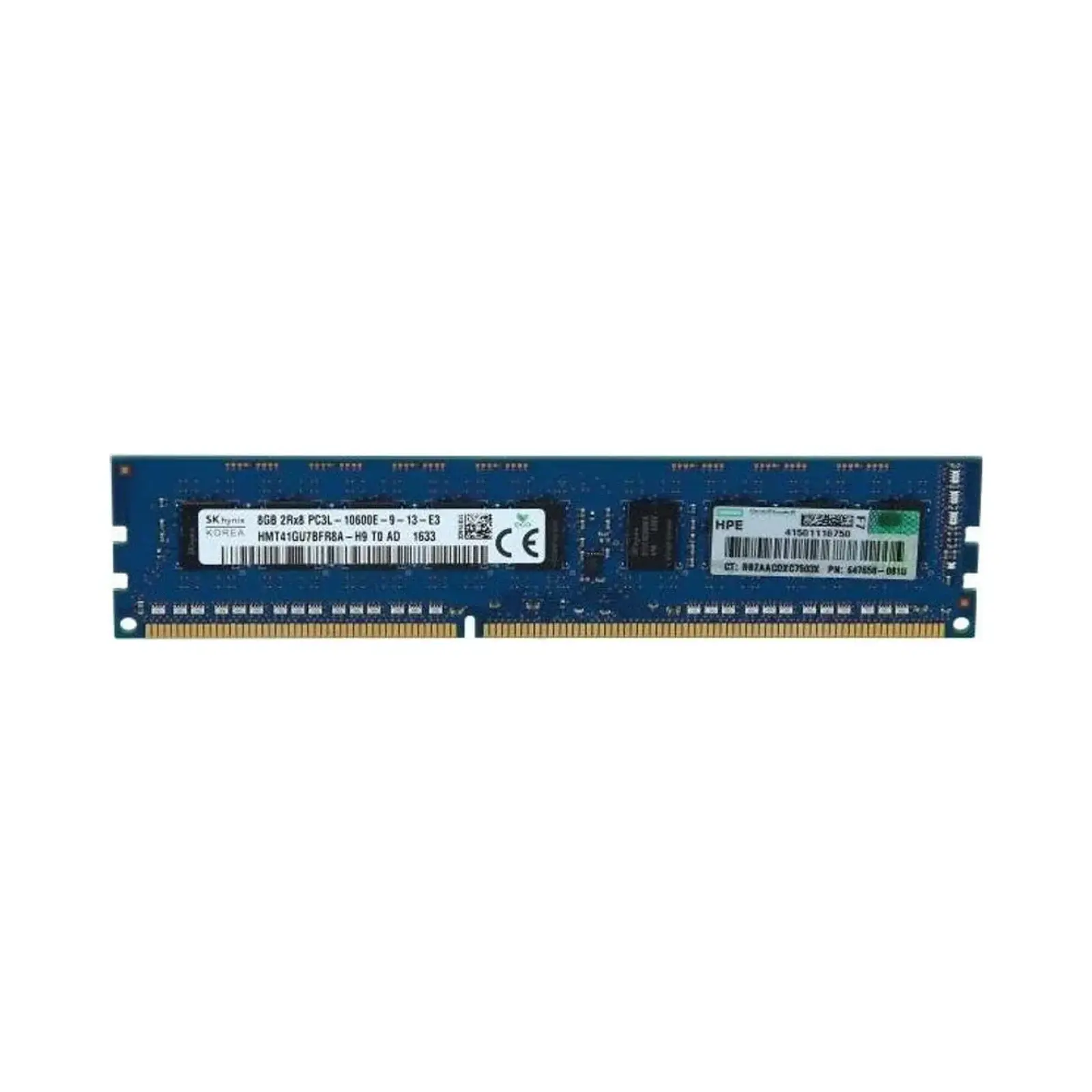 رم سرور اچ پی HPE DIMM DDR3 8GB 10600MHz Dual Rank x8 Unbuffered - 647909-B21
