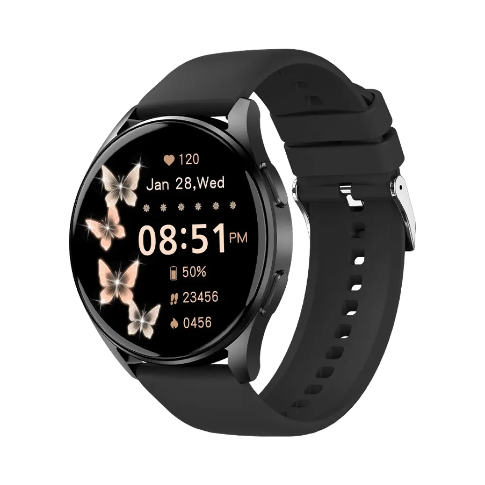 ساعت هوشمند کی اف آی 44mm C01 Plastic Case with Plastic Band - مشکی
