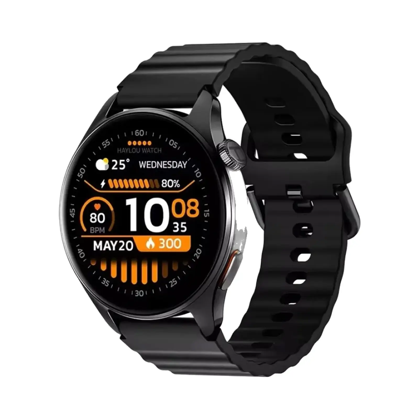ساعت هوشمند هایلو 47mm Watch 4S Aluminum Case with Silicone Band - مشکی