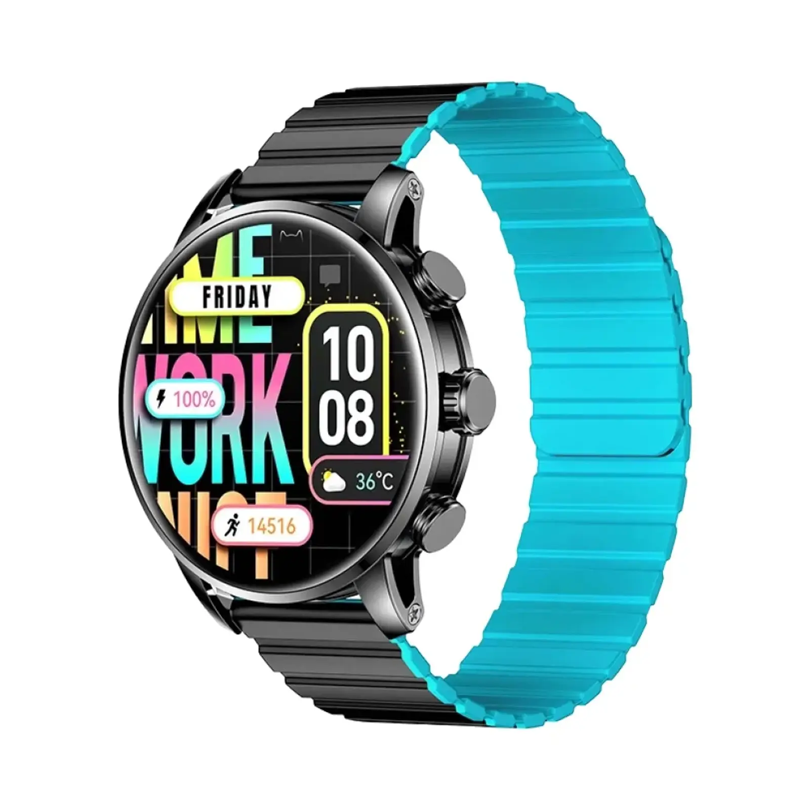 ساعت هوشمند کیسلکت Smart Calling Watch Kr2 Metal Case with Silicone Band - مشکی
