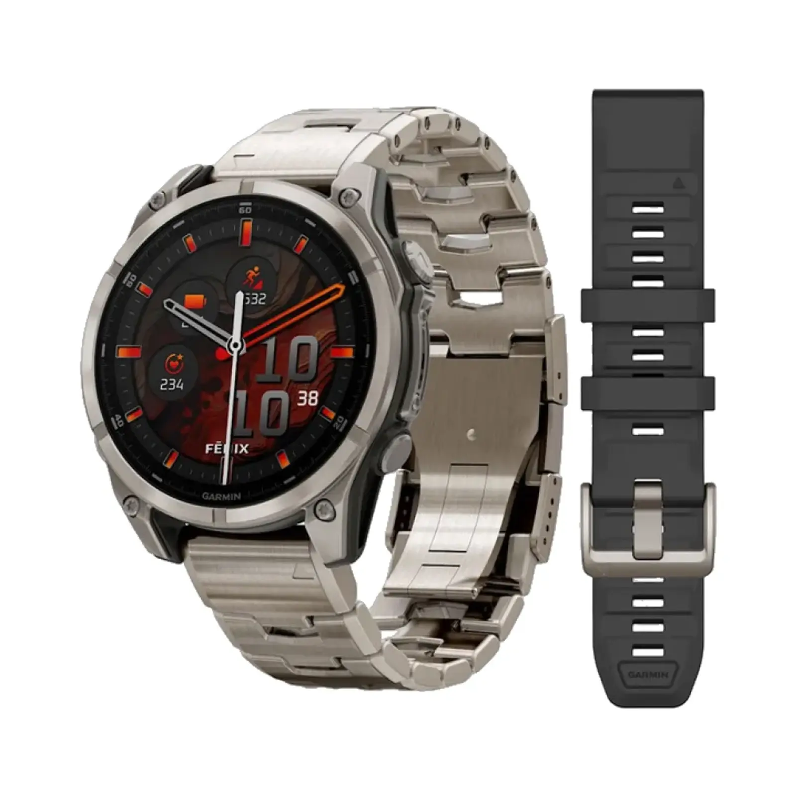 ساعت هوشمند گارمین Fenix 8 - 47mm Stainless Steel Case with Titanium Band - تیتانیومی