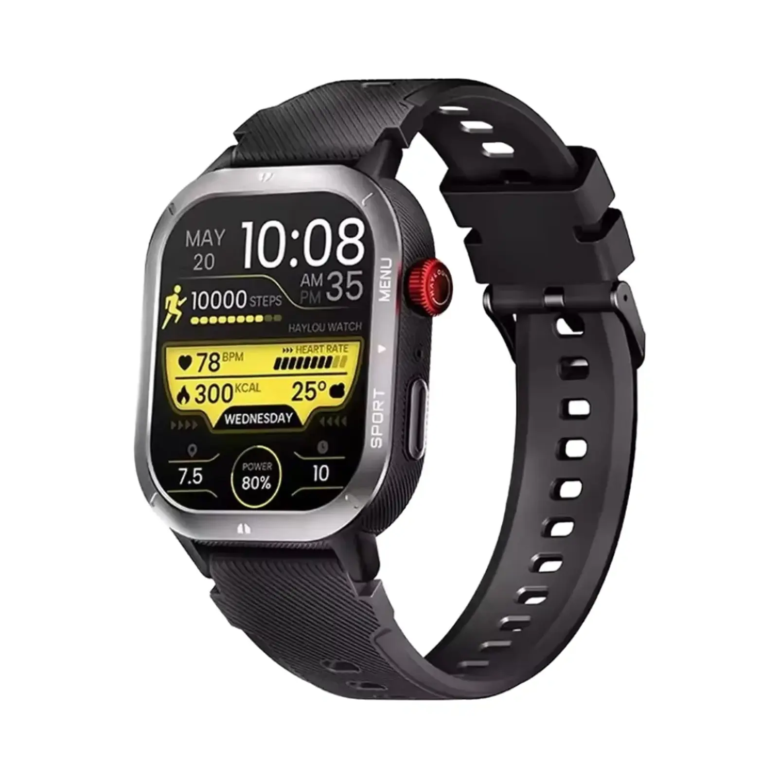 ساعت هوشمند هایلو 50mm IRON Neo Metal Case with Silicone Band - مشکی