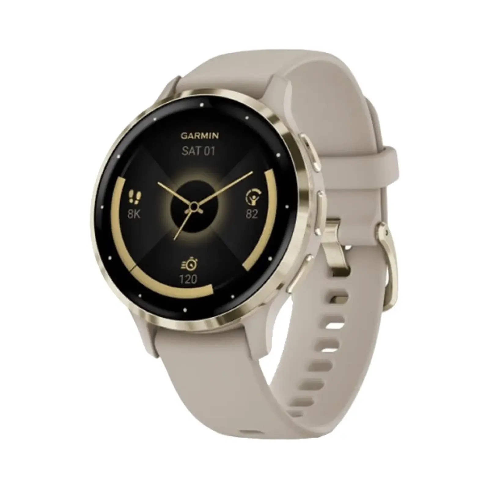 ساعت هوشمند گارمین Venu 3s Fiber-Reinforced Polymer Case with Silicone Band - کرم