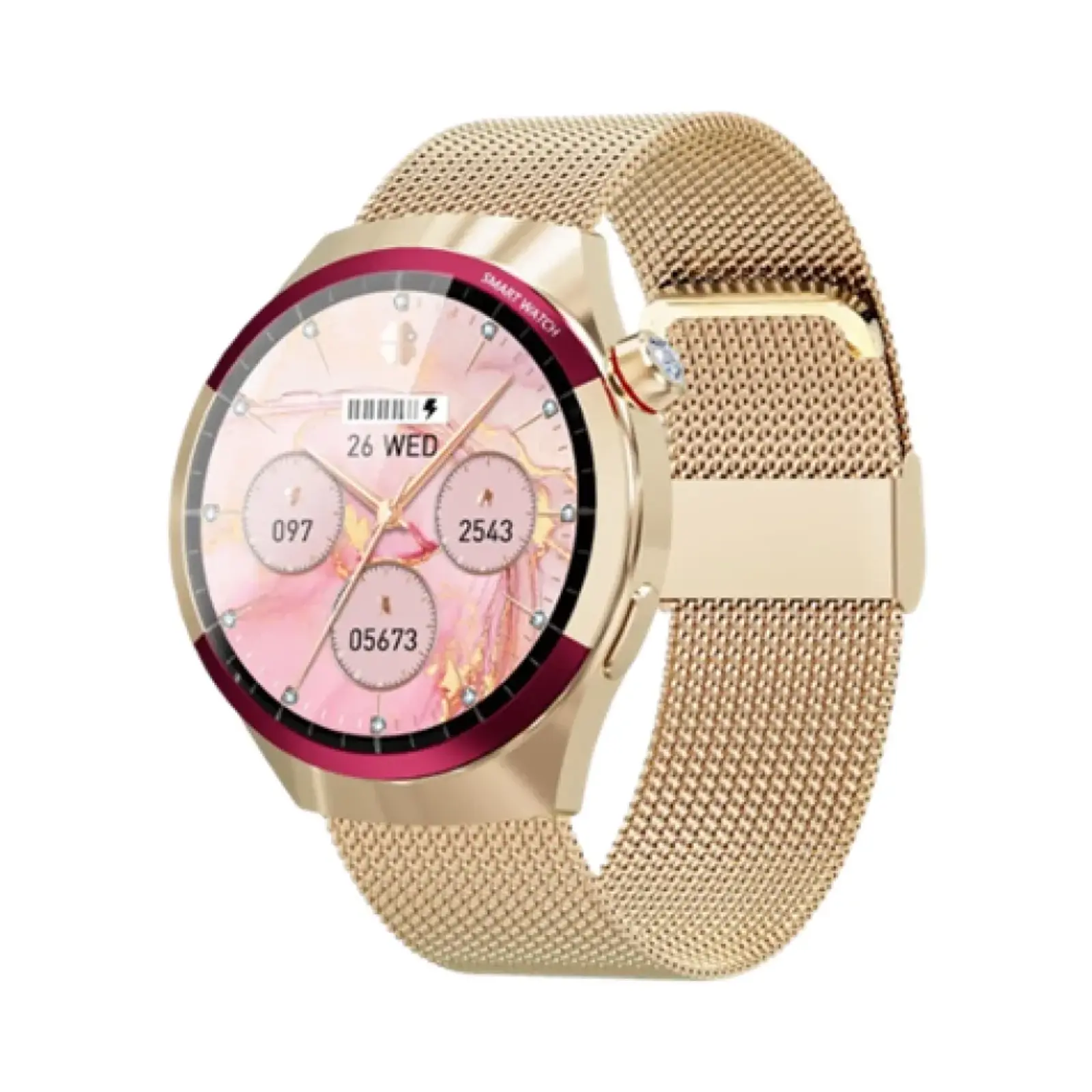 ساعت هوشمند لومینکس 41mm SK6 mini Stainless Steel Case with Metal Band - طلایی