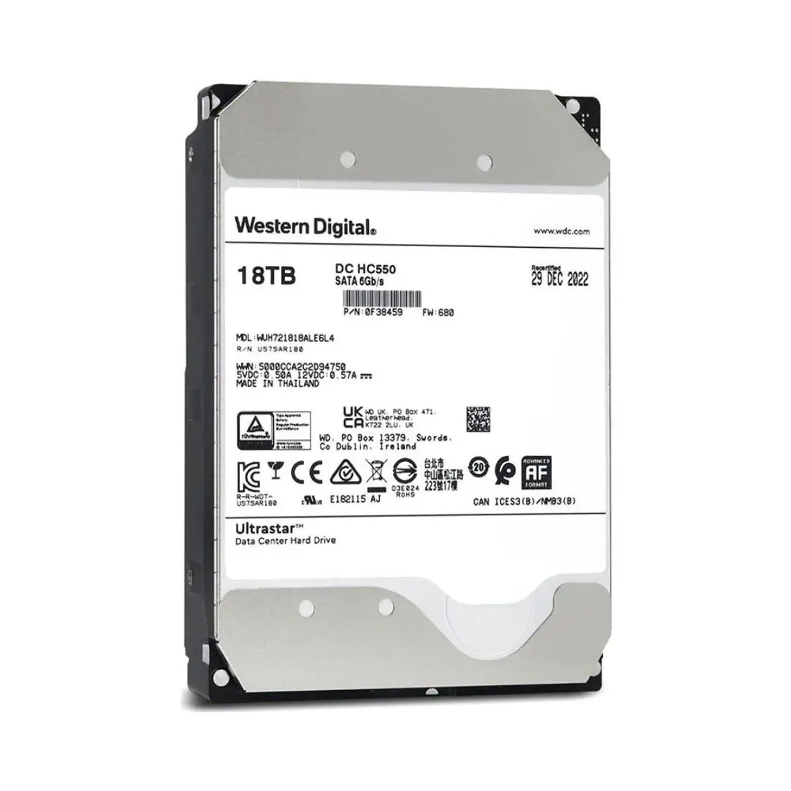 هارد سرور وسترن دیجیتال Western Digital Ultrastar 18TB SATA 6G Enterprise 7.2K LFF - WUH721818ALE6L4