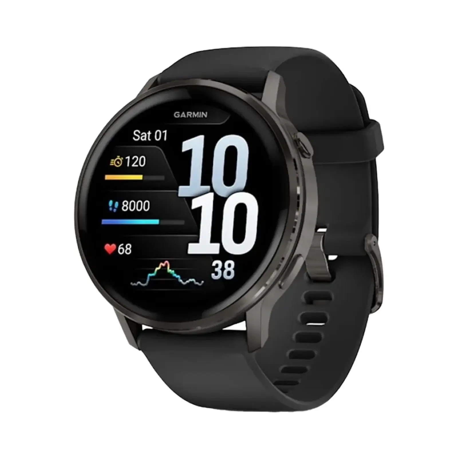 ساعت هوشمند گارمین 45mm Venu 4 Stainless Steel Case with Silicone Band