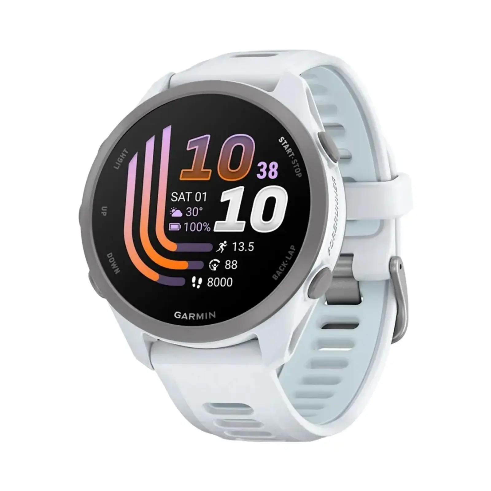 ساعت هوشمند گارمین 43mm Forerunner 170 Metal and Plastic Case with Silicone Band - سفید