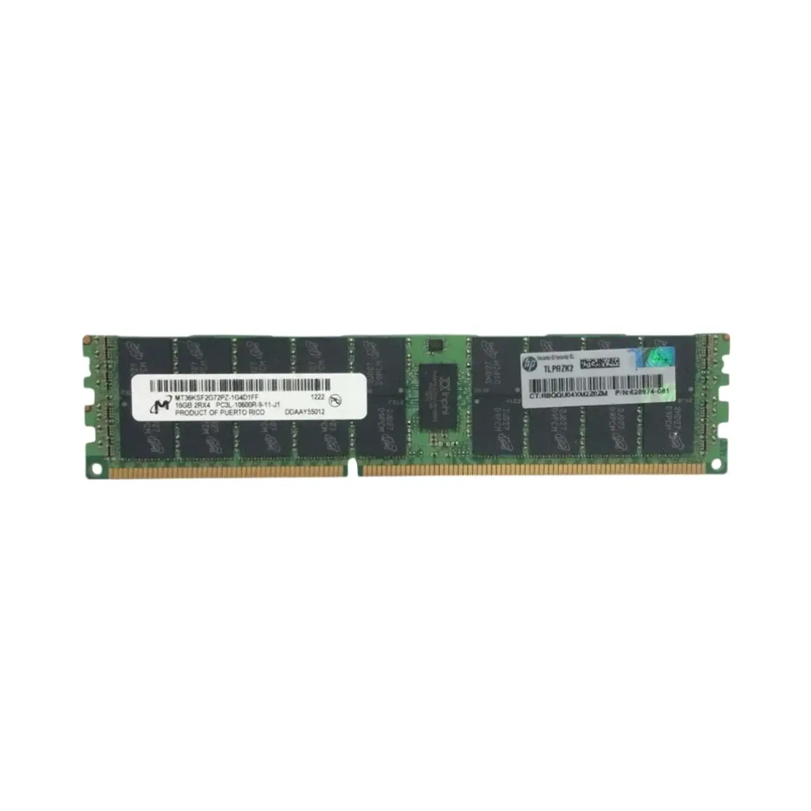 رم سرور اچ پی HPE DIMM DDR3 16GB 10600MHz Dual Rank x4 Registered - 627812-b21