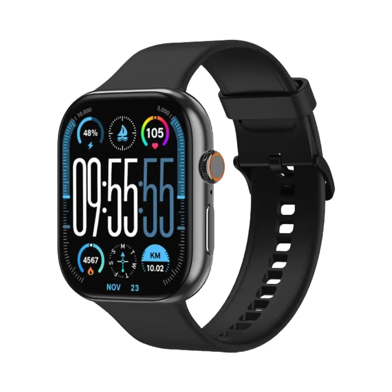 ساعت هوشمند سی بای 46mm W1 Ultra N Zinc Alloy Case with Silicone Band - مشکی