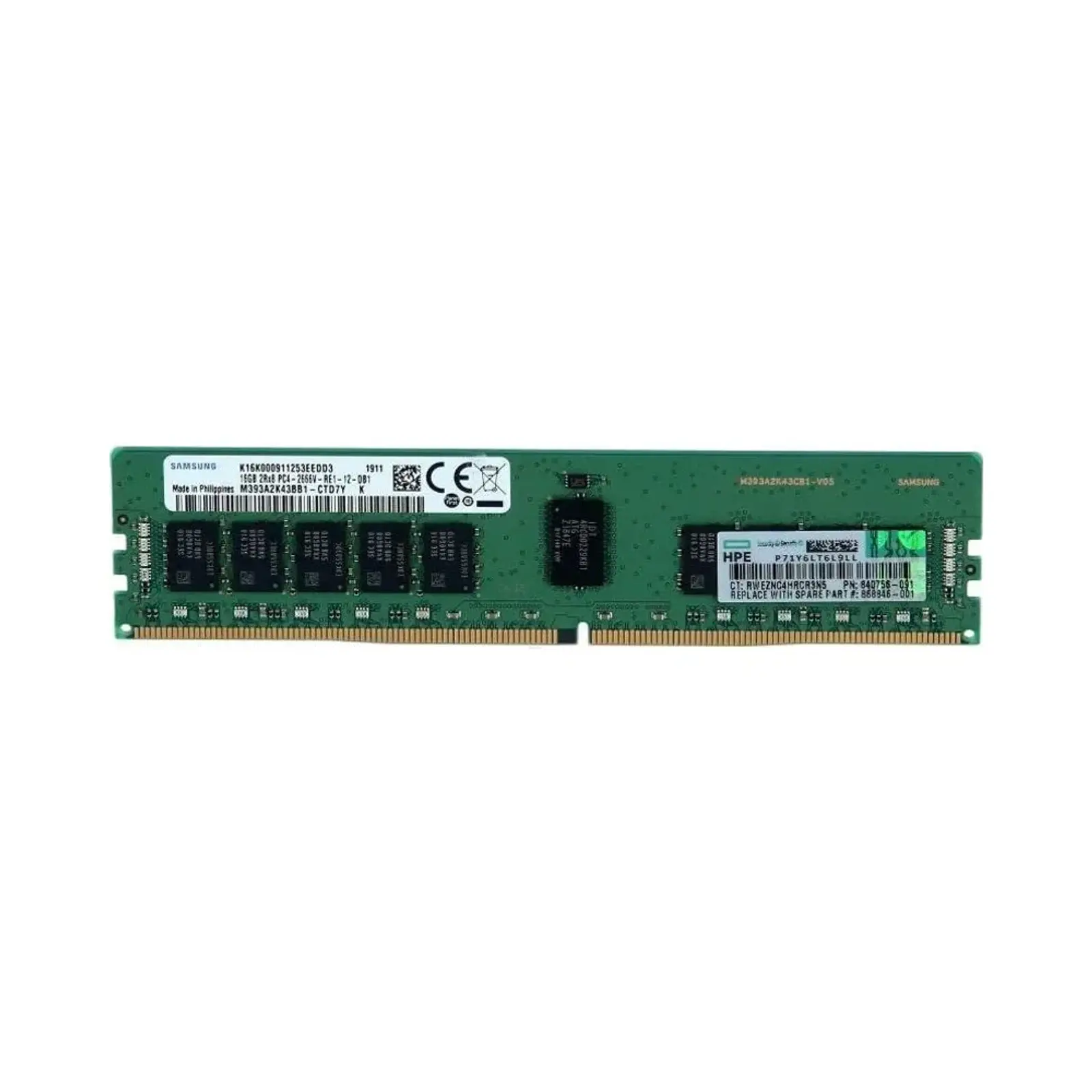 رم سرور اچ پی HPE DIMM DDR4 16GB 2666MHz Dual Rank x8 Registered - 835955-B21