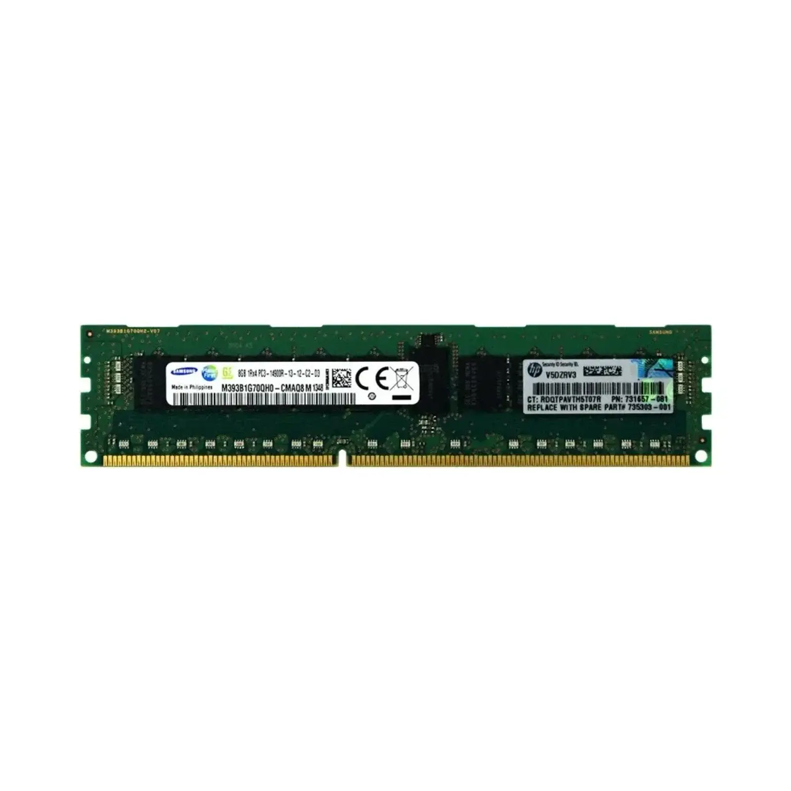 رم سرور اچ پی HPE DIMM DDR3 8GB 14900MHz Single Rank x4 Registered - 731761-B21