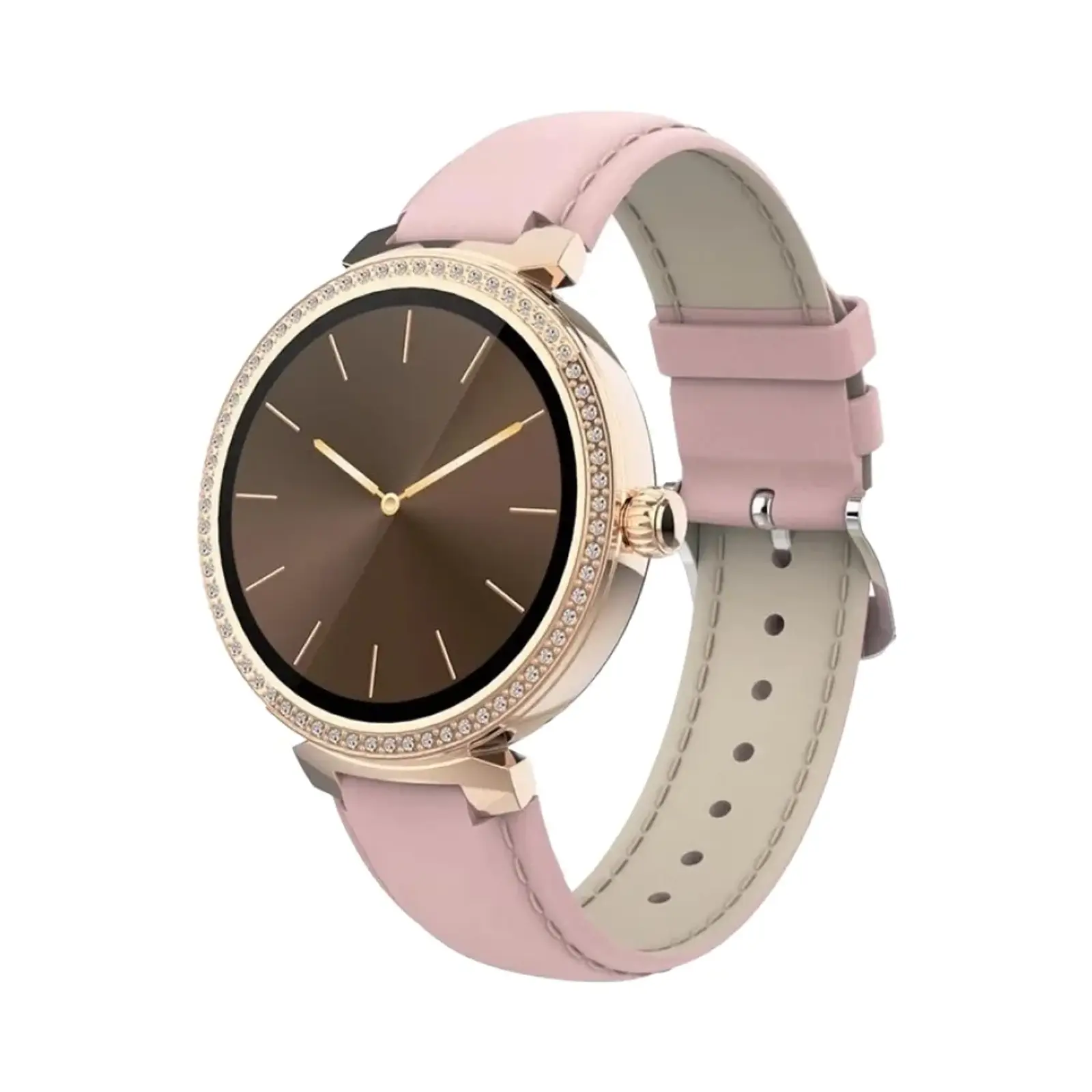 ساعت هوشمند پرودو 36mm PD-BELLE Zinc Alloy Case with Leather Band - صورتی