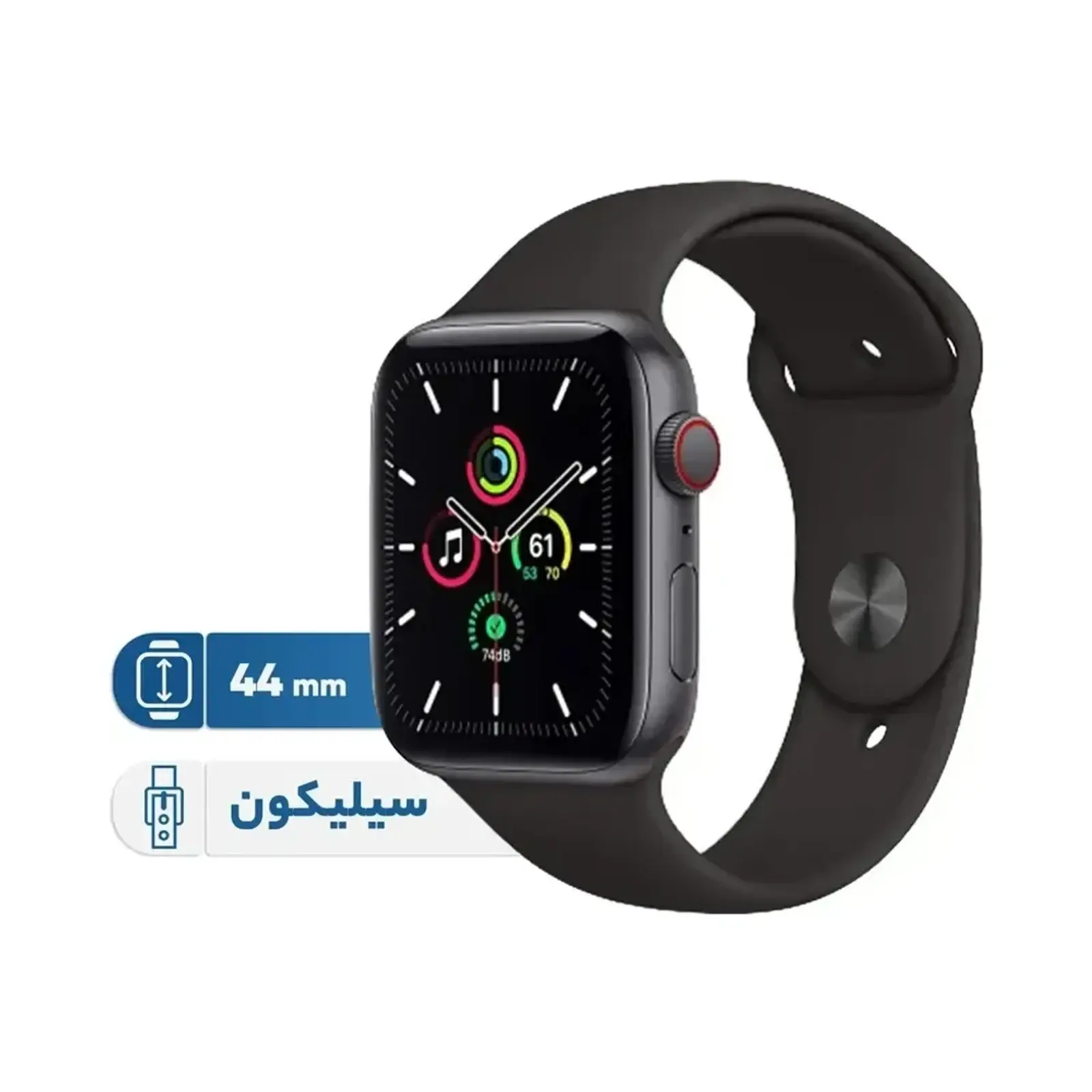 ساعت هوشمند اپل واچ SE مدل 44mm Aluminum Case with Sport Band - میدنایت