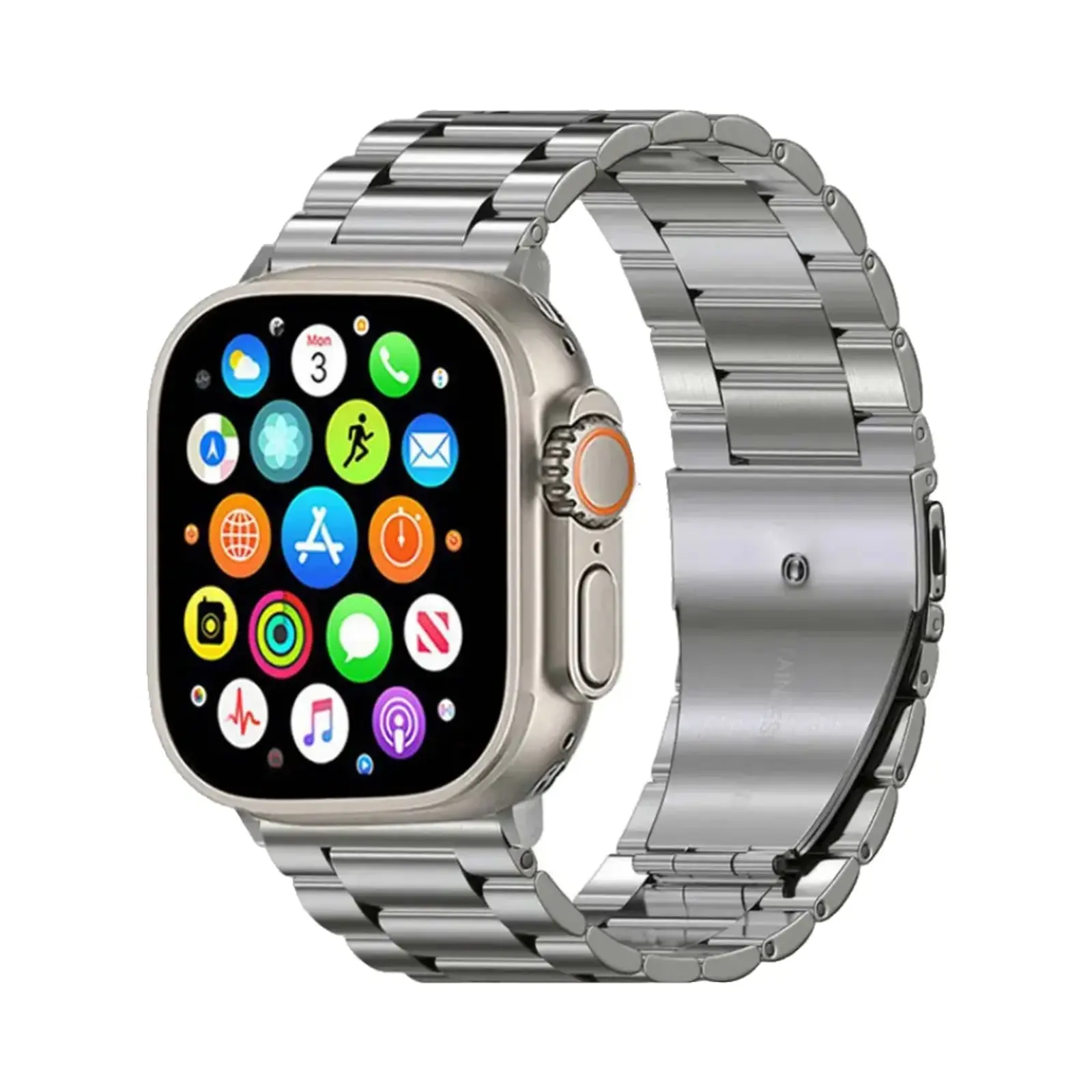 ساعت هوشمند ورنا 49mm W49 Ultra with 7 Bands Stainless Steel Case with Silicone Band